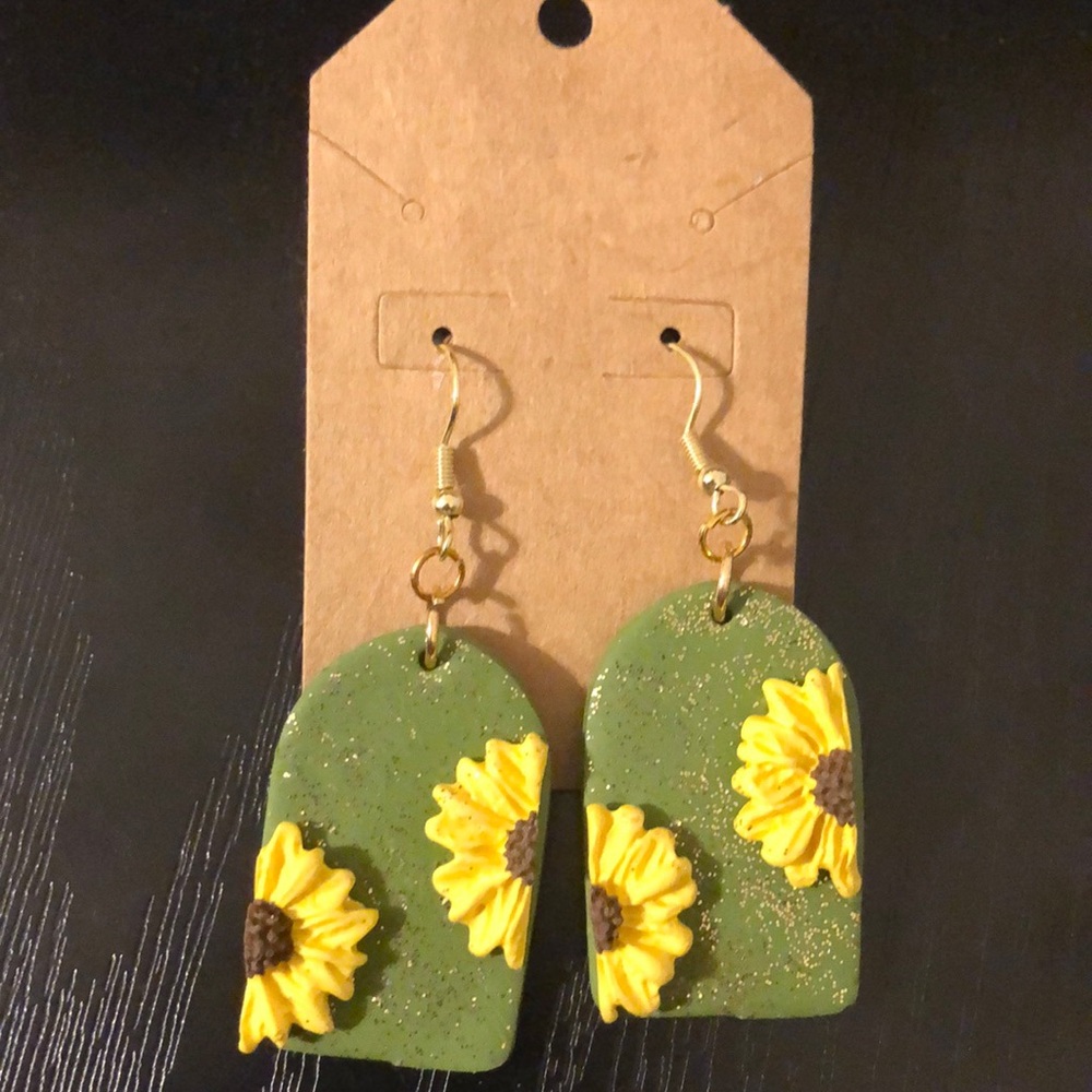 Handmade sunflower earrings